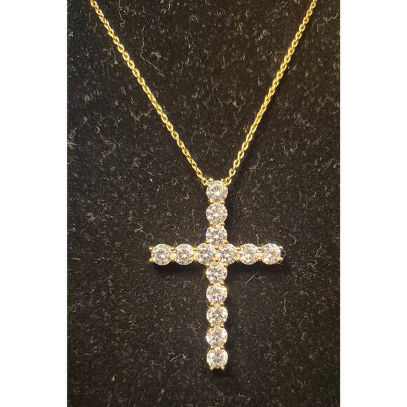 Vintage Diamonique Cross necklace - Picture 1 of 11